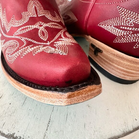 Lane LEXINGTON Red Cowboy Boots Womens 6.5 Leather Western Wear Snip Toe Tall - Picture 2 of 13